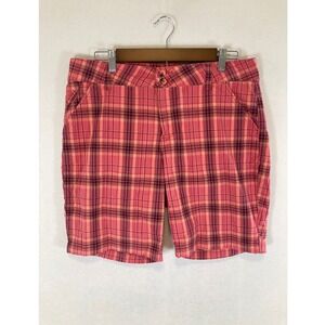 Preppy Lee Men 10 Pink Plaid Straight Fit Stretch Cotton Casual Shorts